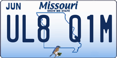 MO license plate UL8Q1M