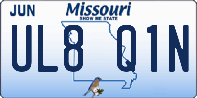 MO license plate UL8Q1N