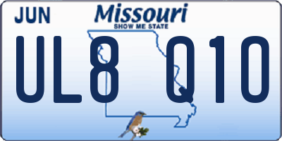 MO license plate UL8Q1O