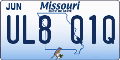 MO license plate UL8Q1Q