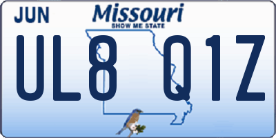 MO license plate UL8Q1Z