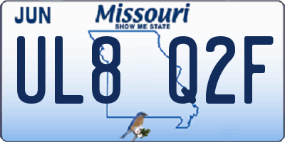 MO license plate UL8Q2F
