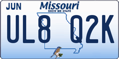 MO license plate UL8Q2K