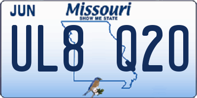 MO license plate UL8Q2O