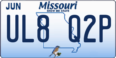 MO license plate UL8Q2P