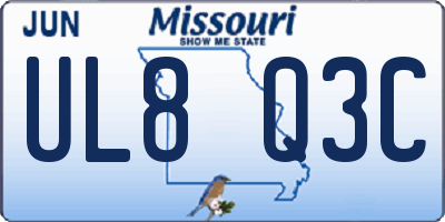 MO license plate UL8Q3C