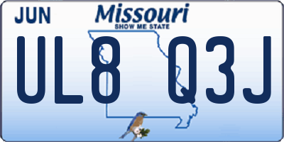 MO license plate UL8Q3J