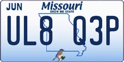 MO license plate UL8Q3P