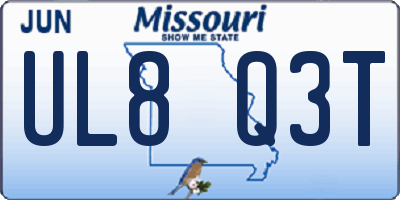 MO license plate UL8Q3T
