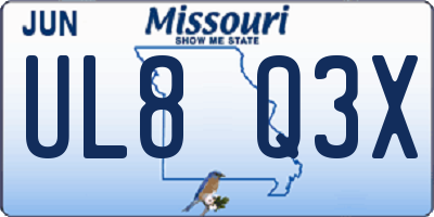 MO license plate UL8Q3X