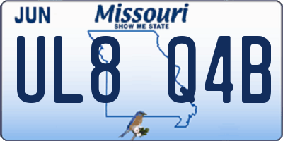 MO license plate UL8Q4B