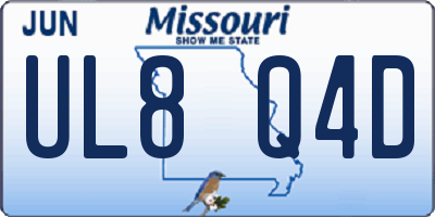 MO license plate UL8Q4D