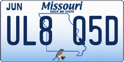 MO license plate UL8Q5D