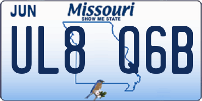 MO license plate UL8Q6B