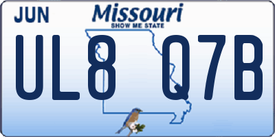 MO license plate UL8Q7B