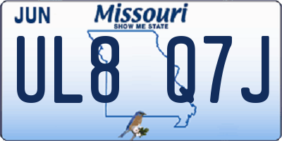 MO license plate UL8Q7J