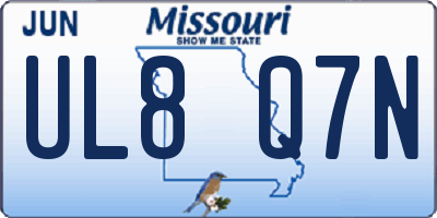 MO license plate UL8Q7N
