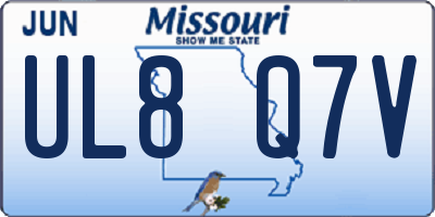 MO license plate UL8Q7V