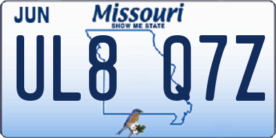 MO license plate UL8Q7Z