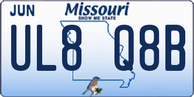 MO license plate UL8Q8B