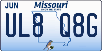 MO license plate UL8Q8G