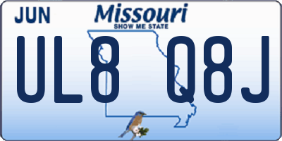 MO license plate UL8Q8J