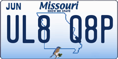 MO license plate UL8Q8P