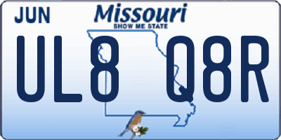 MO license plate UL8Q8R