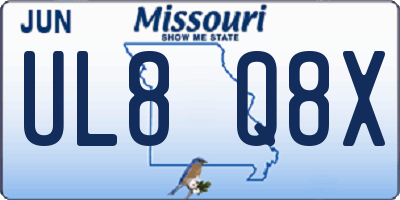 MO license plate UL8Q8X