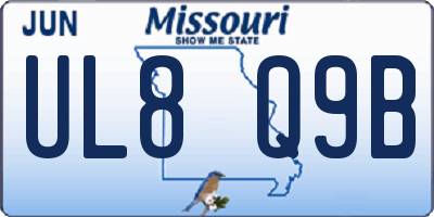 MO license plate UL8Q9B