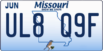 MO license plate UL8Q9F
