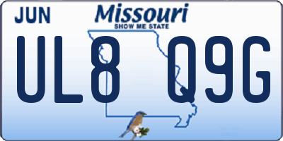 MO license plate UL8Q9G