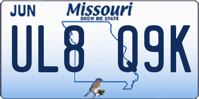 MO license plate UL8Q9K