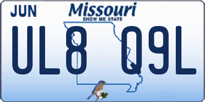 MO license plate UL8Q9L