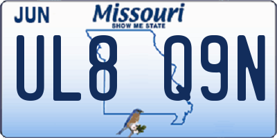MO license plate UL8Q9N