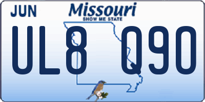 MO license plate UL8Q9O