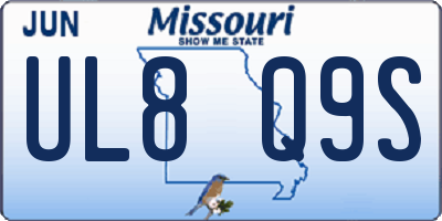 MO license plate UL8Q9S