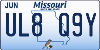 MO license plate UL8Q9Y