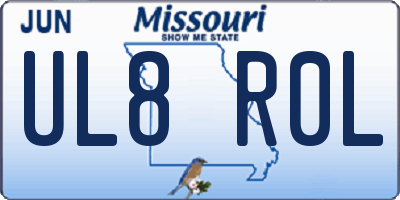 MO license plate UL8R0L
