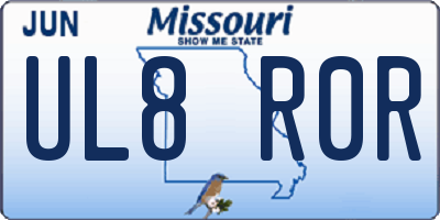 MO license plate UL8R0R