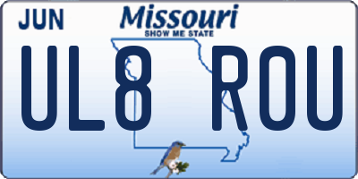 MO license plate UL8R0U