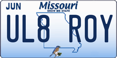 MO license plate UL8R0Y