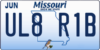 MO license plate UL8R1B