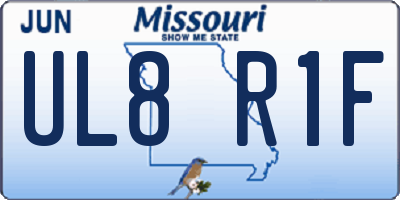 MO license plate UL8R1F