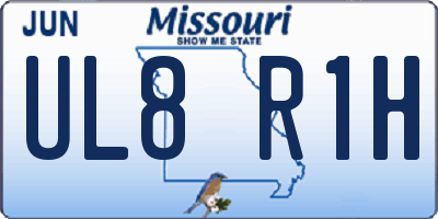 MO license plate UL8R1H
