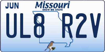 MO license plate UL8R2V