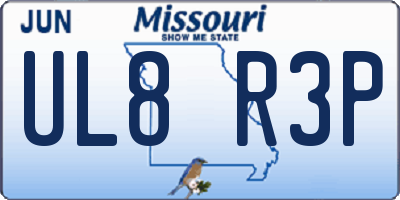MO license plate UL8R3P