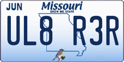 MO license plate UL8R3R