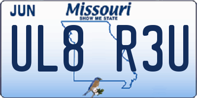 MO license plate UL8R3U