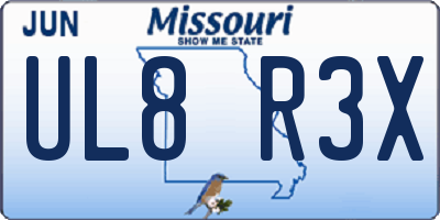 MO license plate UL8R3X